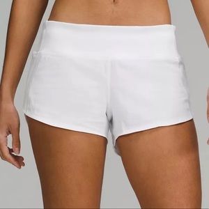 Lulu Lemon Speed Up Lined Shorts 2.5” White Size 6